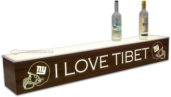 Custom 1 Tier Display w/ NY Giants Helmets - Tibet