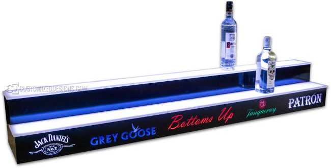 2 Tier Liquor Display w/ Liquor Logos