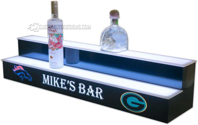 2 Step Display w/ Denver Broncos & Green Bay Packers Logo 2 Step Display w/ Denver Broncos & Green Bay Packers Logo