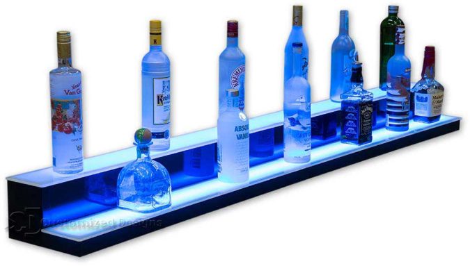 2 Step Low Profile Back Bar Shelving