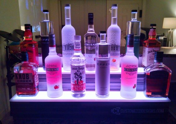 2 Tier Liquor Shelf with Modern Edge Finish