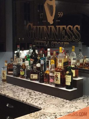2 Tier Liquor Display w/o Lighting - Brown Finish