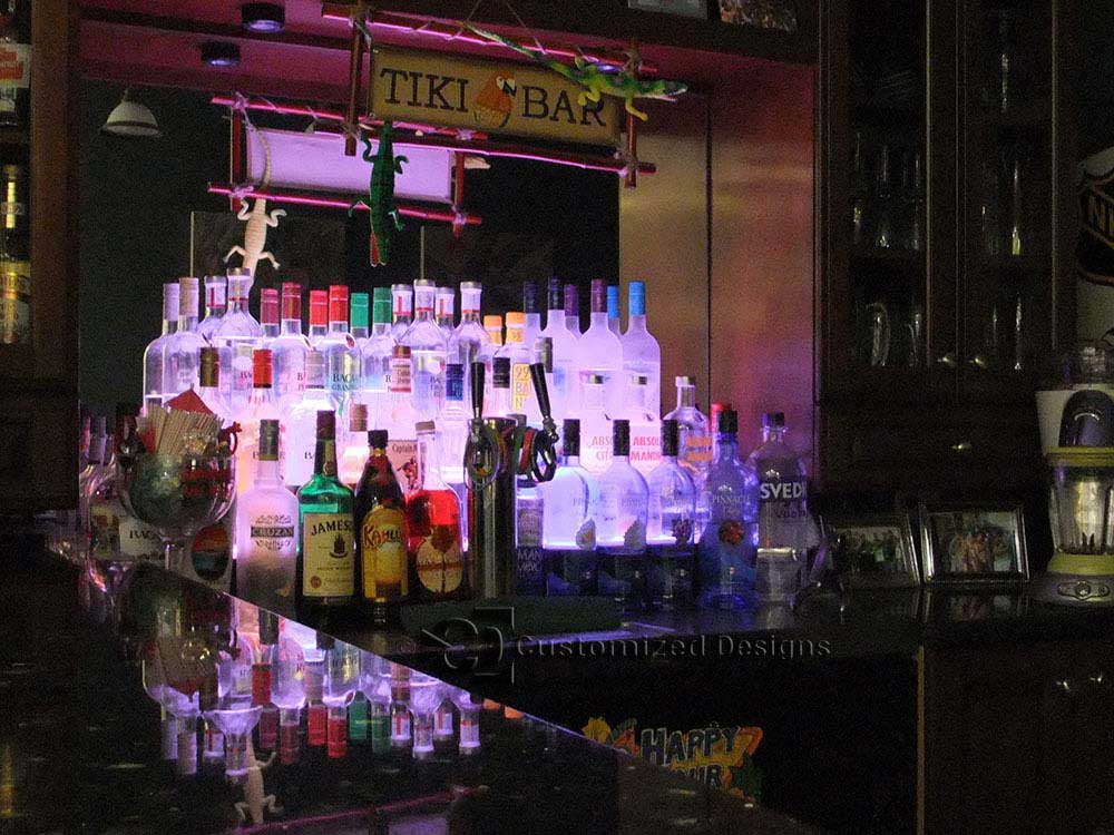 3 Tier Lighted Liquor Display