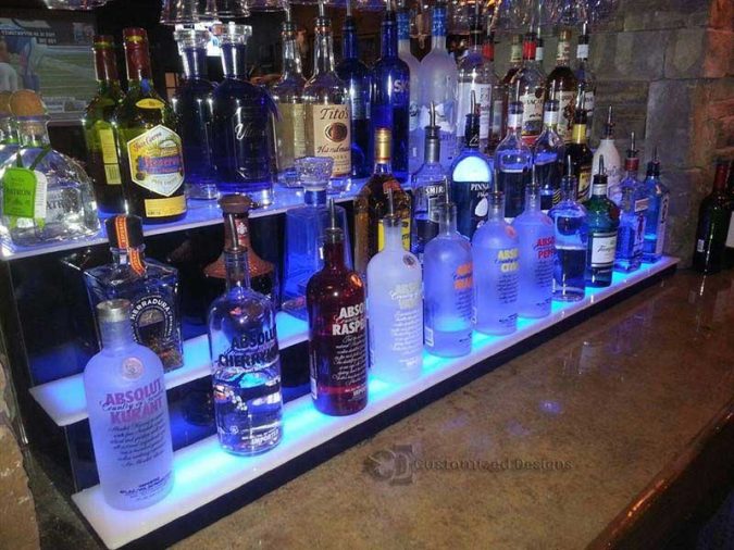 3 Step Low Profile Liquor Bottle Shelves 3 Step Low Profile Liquor Bottle Shelves