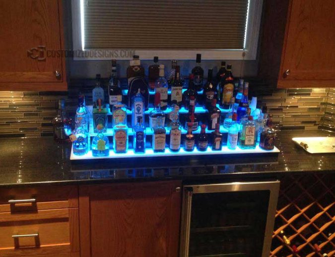 4 Tier Home Bar Bottle Shelf With lights 4 Tier Home Bar Bottle Shelf With lights
