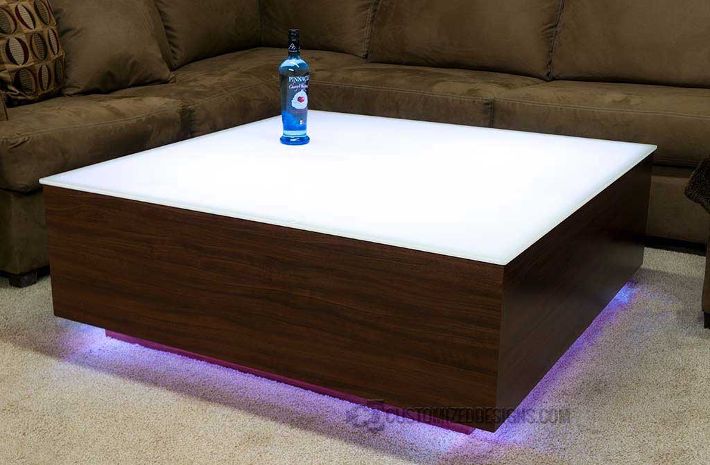 LED Coffee Table w/ Vantage Walnut Wood Finish