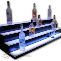 Four Step Low Profile Liquor Bottle Shelves Four Step Low Profile Liquor Bottle Shelves