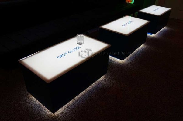 LED Coffee Tables w/ Grey Goose Logos