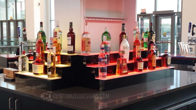 3 Tier Bar Shelving Units with LED Lighting