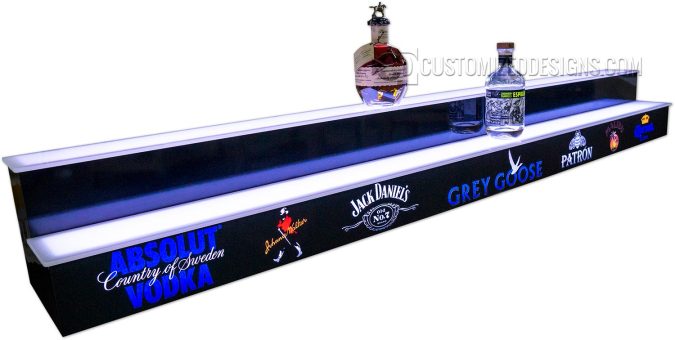 2 Tier Bottle Display w/ Liquor Brand Logos 2 Tier Bottle Display w/ Liquor Brand Logos