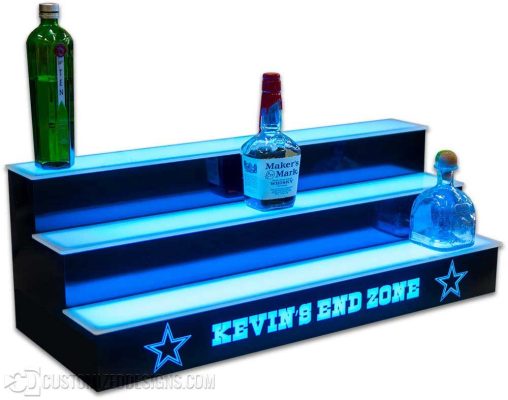 3 Tier Bottle Display w/ Dallas Cowboys Font Logo
