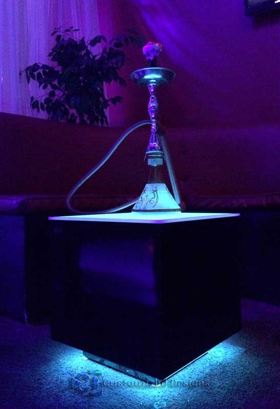 Cubix LED Lighted Hookah Table