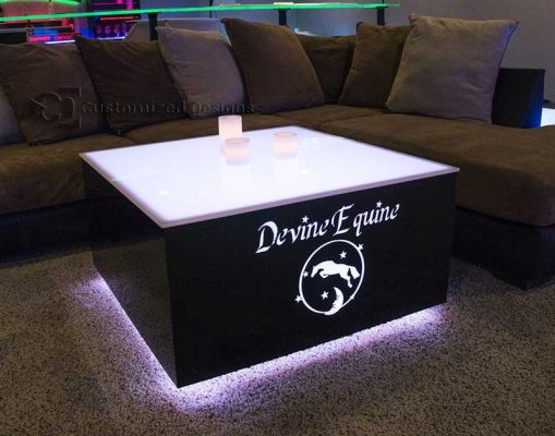 Cubix 36x36 LED Coffee Table - Equine Logo