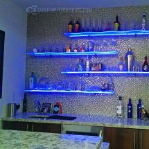 Curved LED Bar Shelving - Home Bar