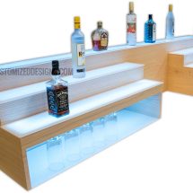Custom Raised Bar Shelving w/ Storage & POS System Opening - 8" High Storage Custom Raised Bar Shelving w/ Storage & POS System Opening - 8" High Storage