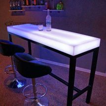 Aurora LED Lighted Bar Height Table