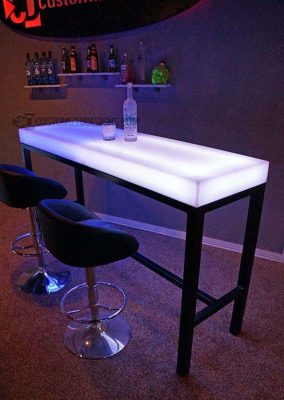 Aurora LED Lighted Bar Height Table