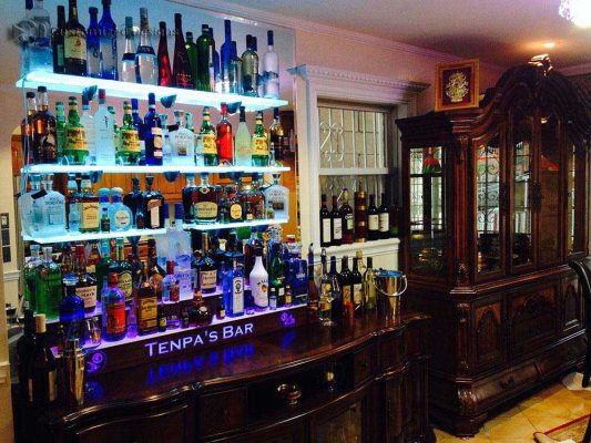 Home Back Bar Shelving w/ Mirror