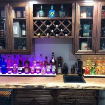 Home Bar with Low Profile Liquor Shelves