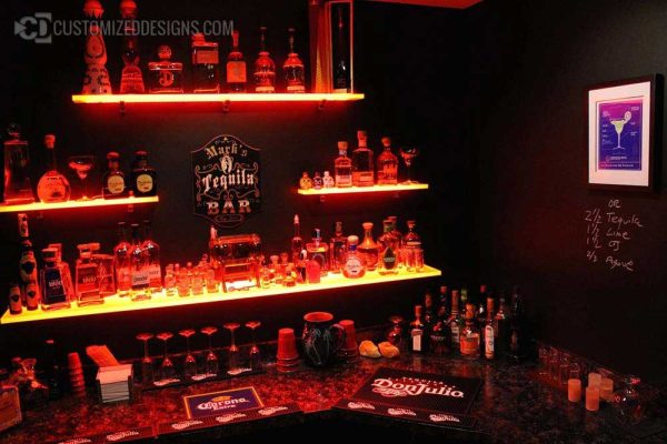 Wall Mounted Home Bar Shelving - Tequila Collection