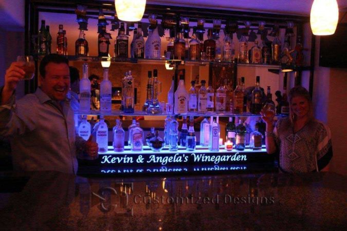 1 Tier Home Bar Liquor Display w/ Lighted Logo 1 Tier Home Bar Liquor Display w/ Lighted Logo