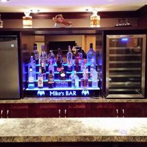 4 Step LED Lighted Home Bar Shelving w/ Lighted Logo 4 Step LED Lighted Home Bar Shelving w/ Lighted Logo