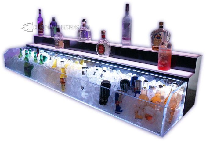2 Tier Raised Ice & Liquor Display