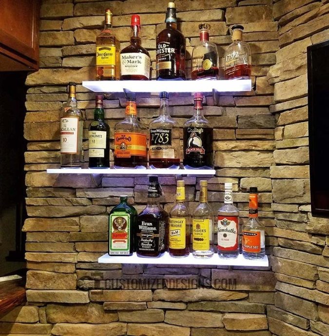 LED Lighted Floating Shelves