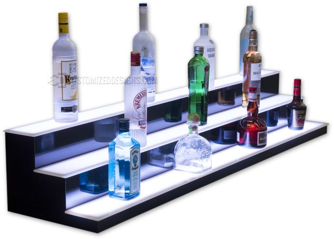 3 Tier LED Lighted Bar Shelving