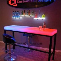 Aurora LED Lighted Bar Height Table
