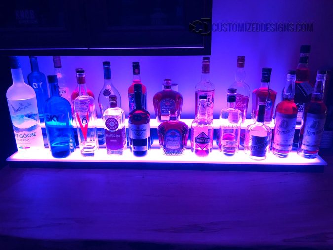Low Profile Lighted Liquor Shelving Low Profile Lighted Liquor Shelving