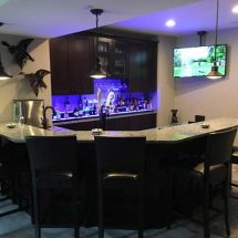 Low Profile Home Bar Display w/ Edge Lit Sign Low Profile Home Bar Display w/ Edge Lit Sign