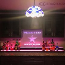 Low Profile Home Bar Display w/ Edge Lit Cowboys Sign Low Profile Home Bar Display w/ Edge Lit Cowboys Sign