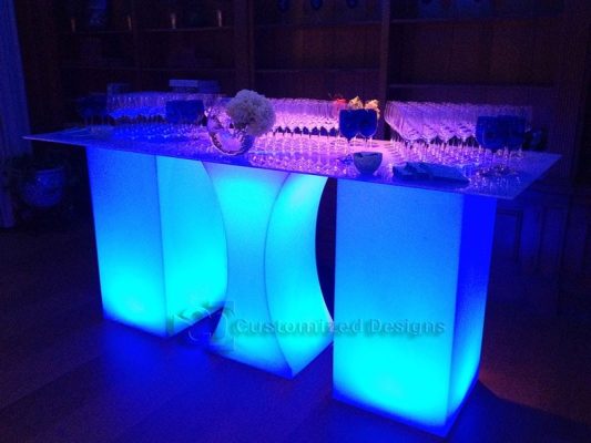 Curve LED Lighted High Boy Tables 2