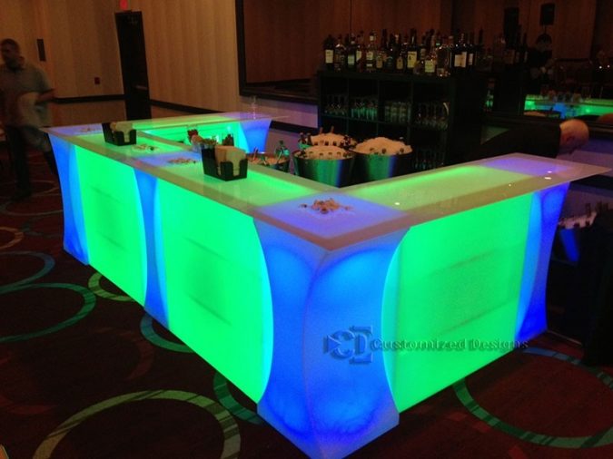 Curve LED High Boy Tables & Portable Dance Floor Bar Curve LED High Boy Tables & Portable Dance Floor Bar