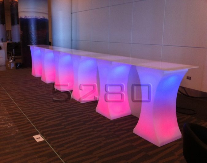 Curve LED Lighted High Boy Tables 9 Curve LED Lighted High Boy Tables 9