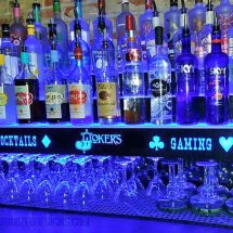 4 Tier Liquor Shelving w/ 16" High Storage for Glasses 4 Tier Liquor Shelving w/ 16" High Storage for Glasses