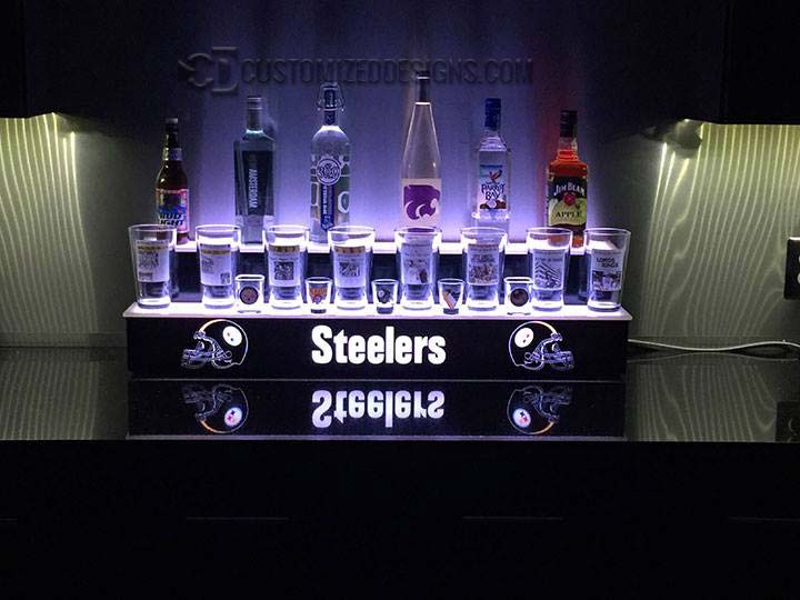Pittsburgh Steelers Themed Two Tier Liquor Display