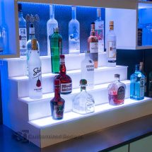 4 Tier LED Lighted Liquor Shelf with White Finish 4 Tier LED Lighted Liquor Shelf with White Finish