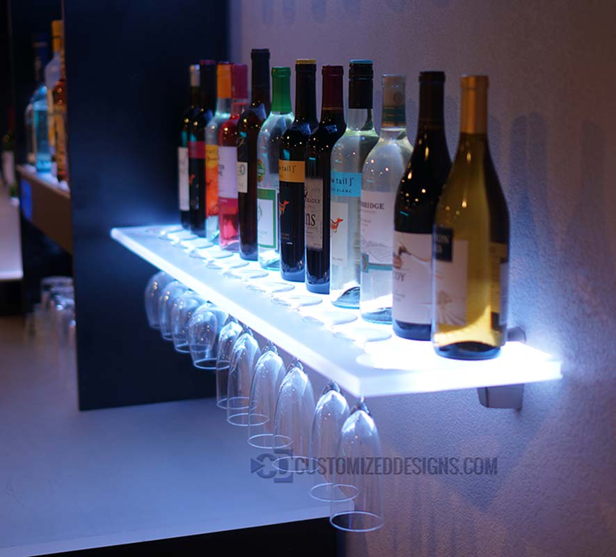 LED Lighted Shelves  Back Bar Shelving For Home Bars & Restaurants