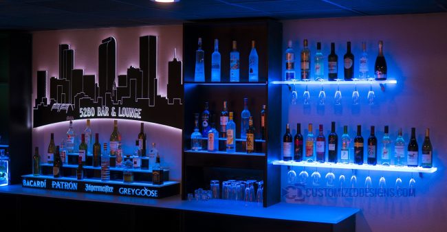 Wall Mounted Denver LED Lighted Skyline Art