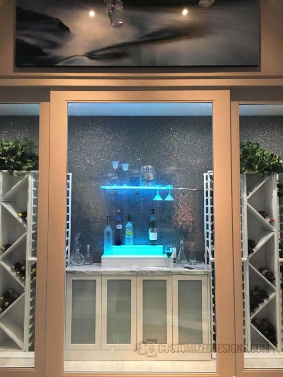 Home Wine Cellar w/ Wine Glass Shelving Home Wine Cellar w/ Wine Glass Shelving