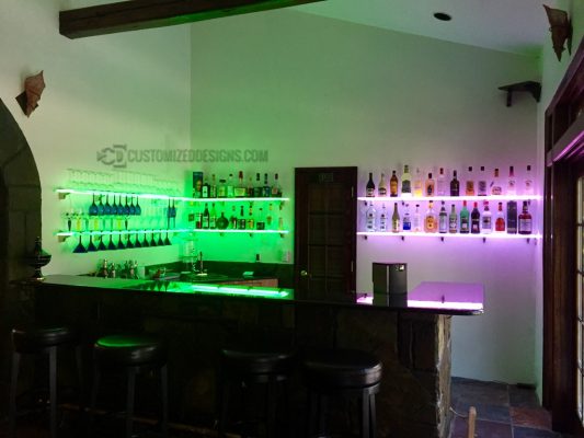 LED Wine Glass Shelving