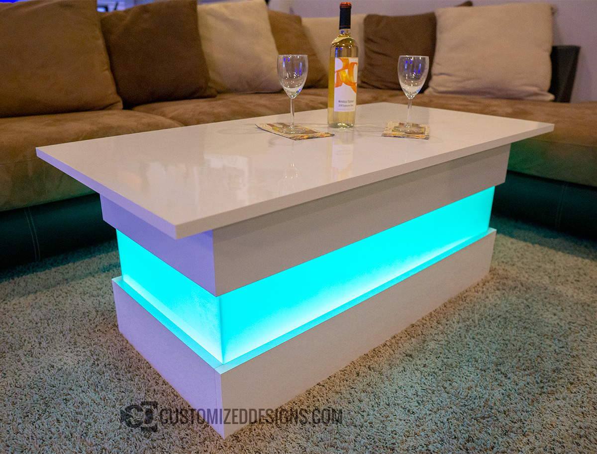 Mirage Led Lighted Coffee Table, Led Side Table Lights