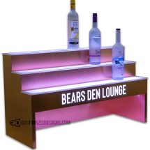 3 Tier Raised Liquor Display w/ Brushed Copper Finish 3 Tier Raised Liquor Display w/ Brushed Copper Finish