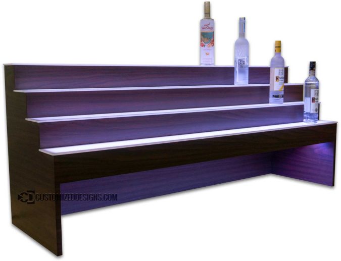 4 Tier Raised Display w/ Gunstock Walnut Finish 4 Tier Raised Display w/ Gunstock Walnut Finish