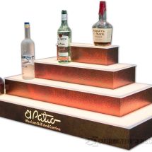 4 Tier Wrap Style Liquor Display w/ Sunburst Copper Finish