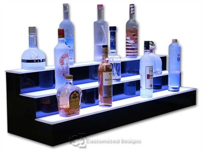 3 Tier LED Lighted Bar Shelves