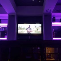 Home Back Bar w/ Lighted Wine Glass Shelving Home Back Bar w/ Lighted Wine Glass Shelving