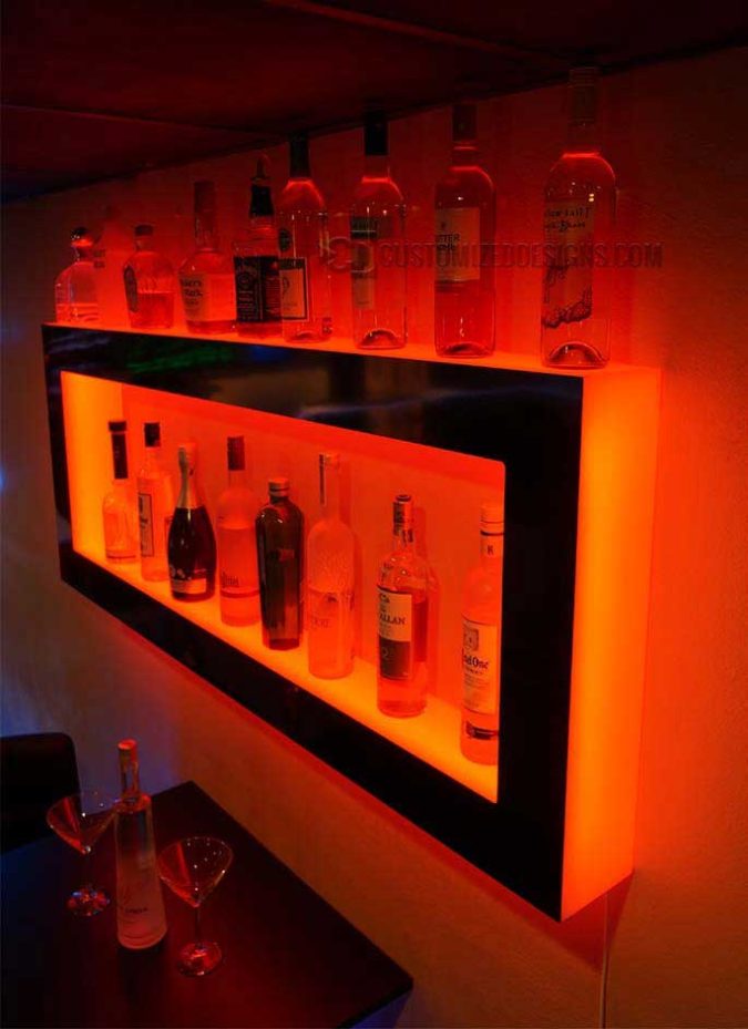 Wall Unit with Red LED Lighting Wall Unit with Red LED Lighting